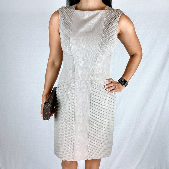 Adrianna Papell Dresses & Skirts - Adrianna Papell Beige Ribbed Sheath Dress $199